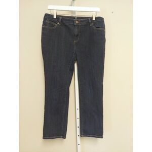 Liz Claiborne Classic Fit Straight Leg Jeans Dark Indigo Petite 14PS 14P Short